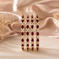 Deep Red Stone Bangle Set