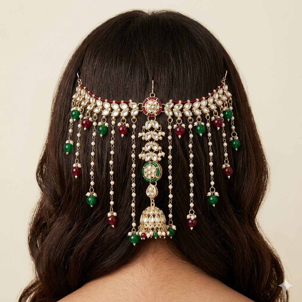 Royal Kundan Bridal Hair Jhoomar