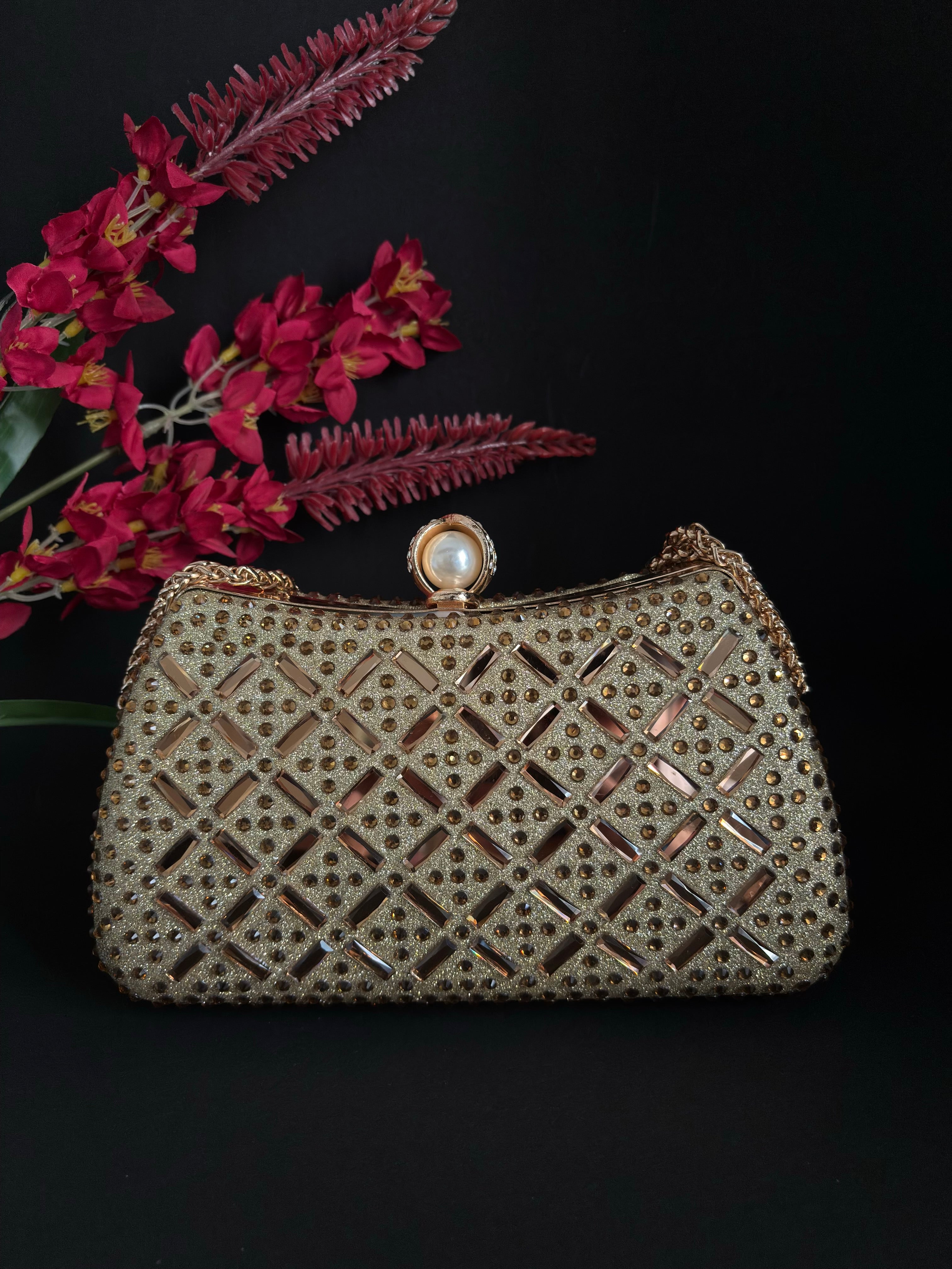 Golden Bridal Clutch