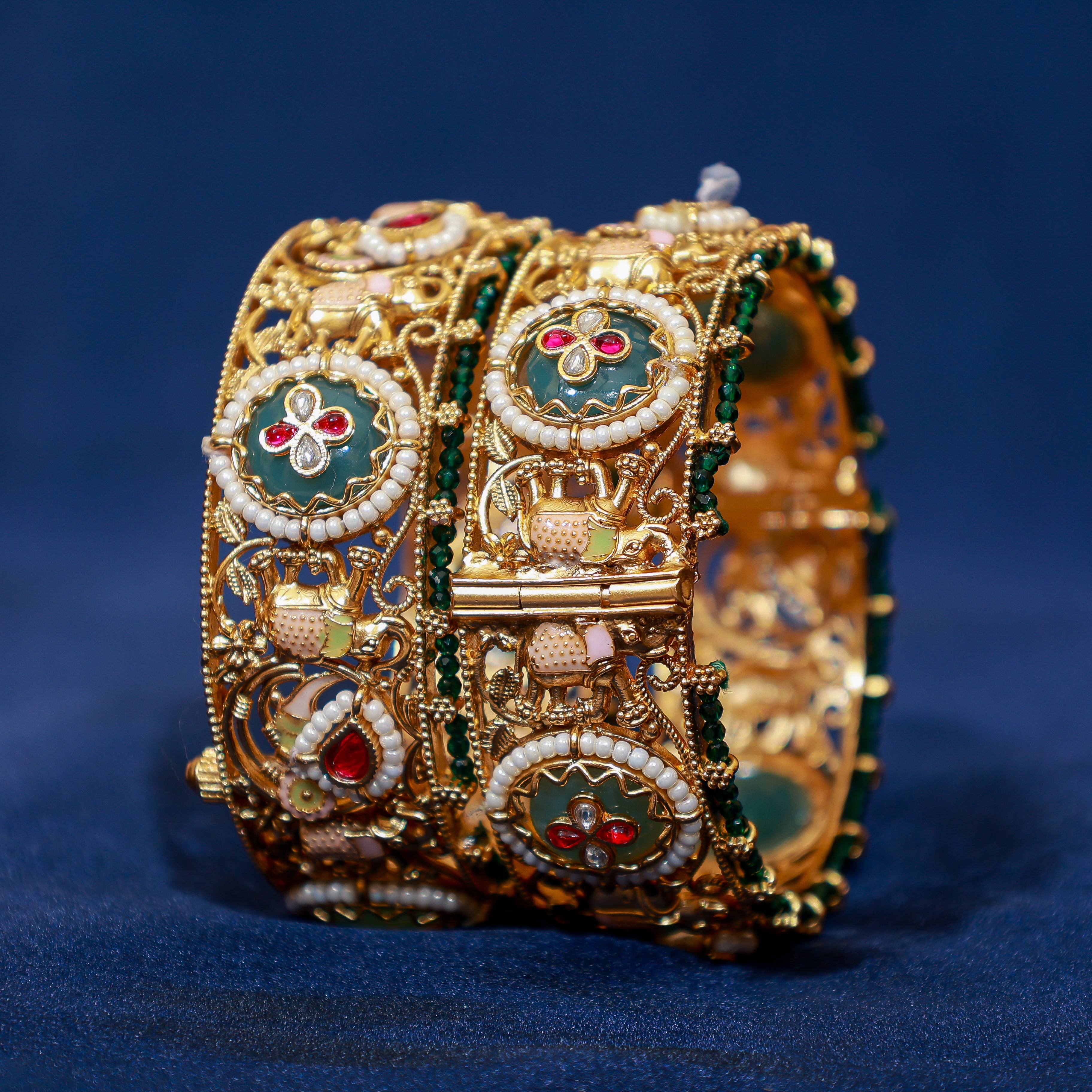 Gaja Heritage Pearl-Studded Kada