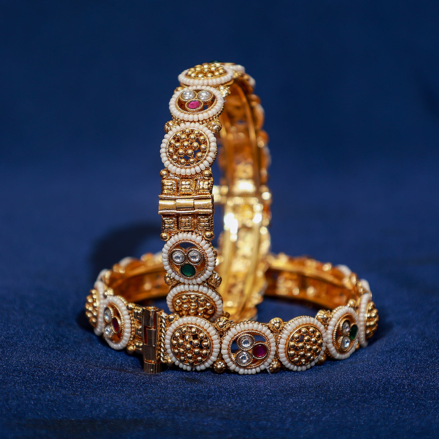 Heritage Polki and Bead Work Kada