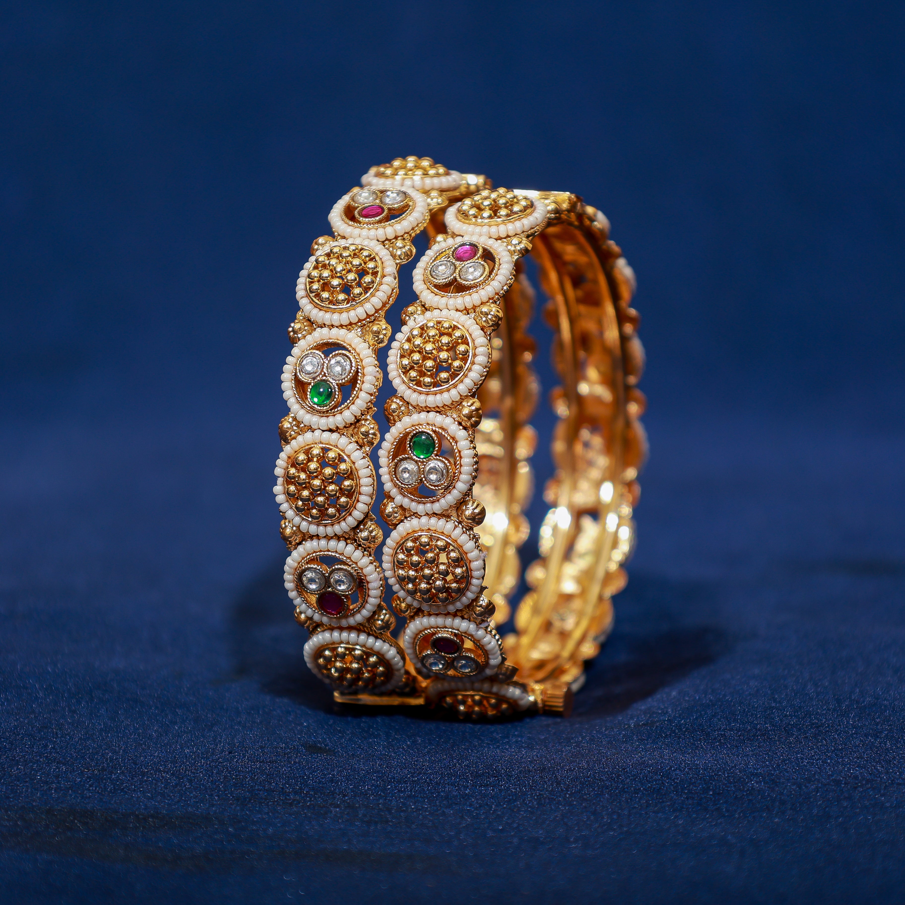 Heritage Polki and Bead Work Kada