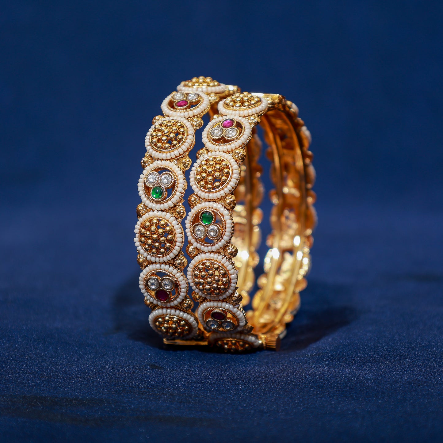 Heritage Polki and Bead Work Kada