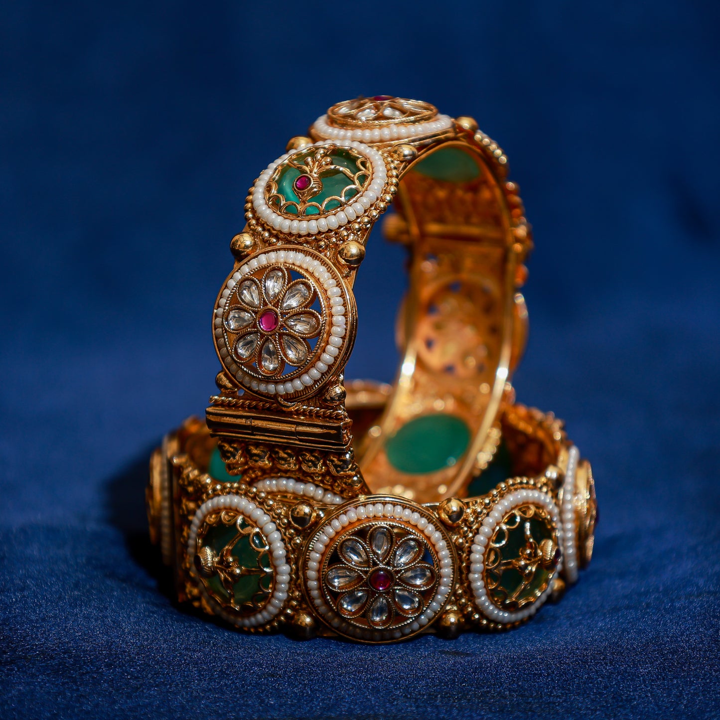 Royal Kundan and Emerald Heritage Kada