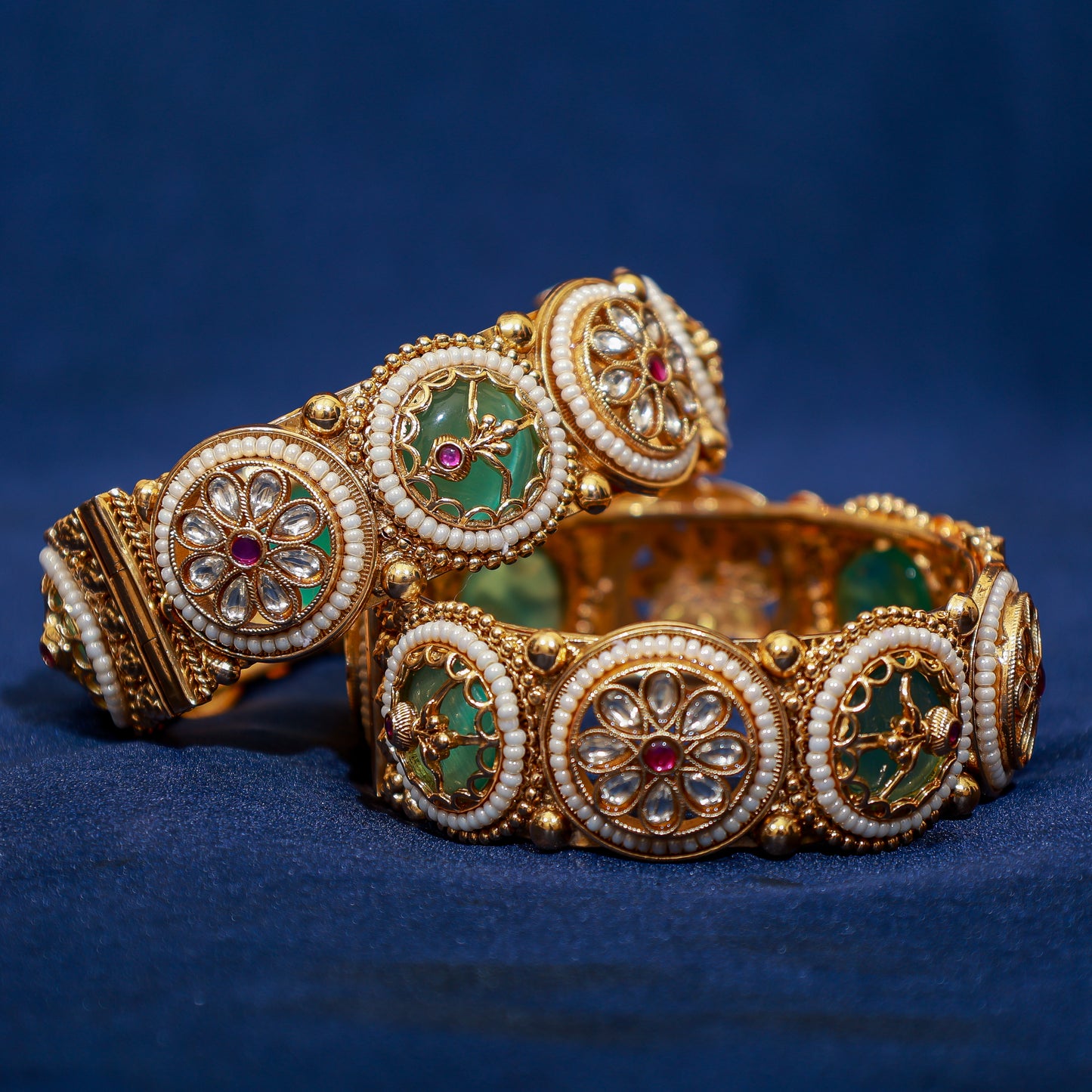 Royal Kundan and Emerald Heritage Kada
