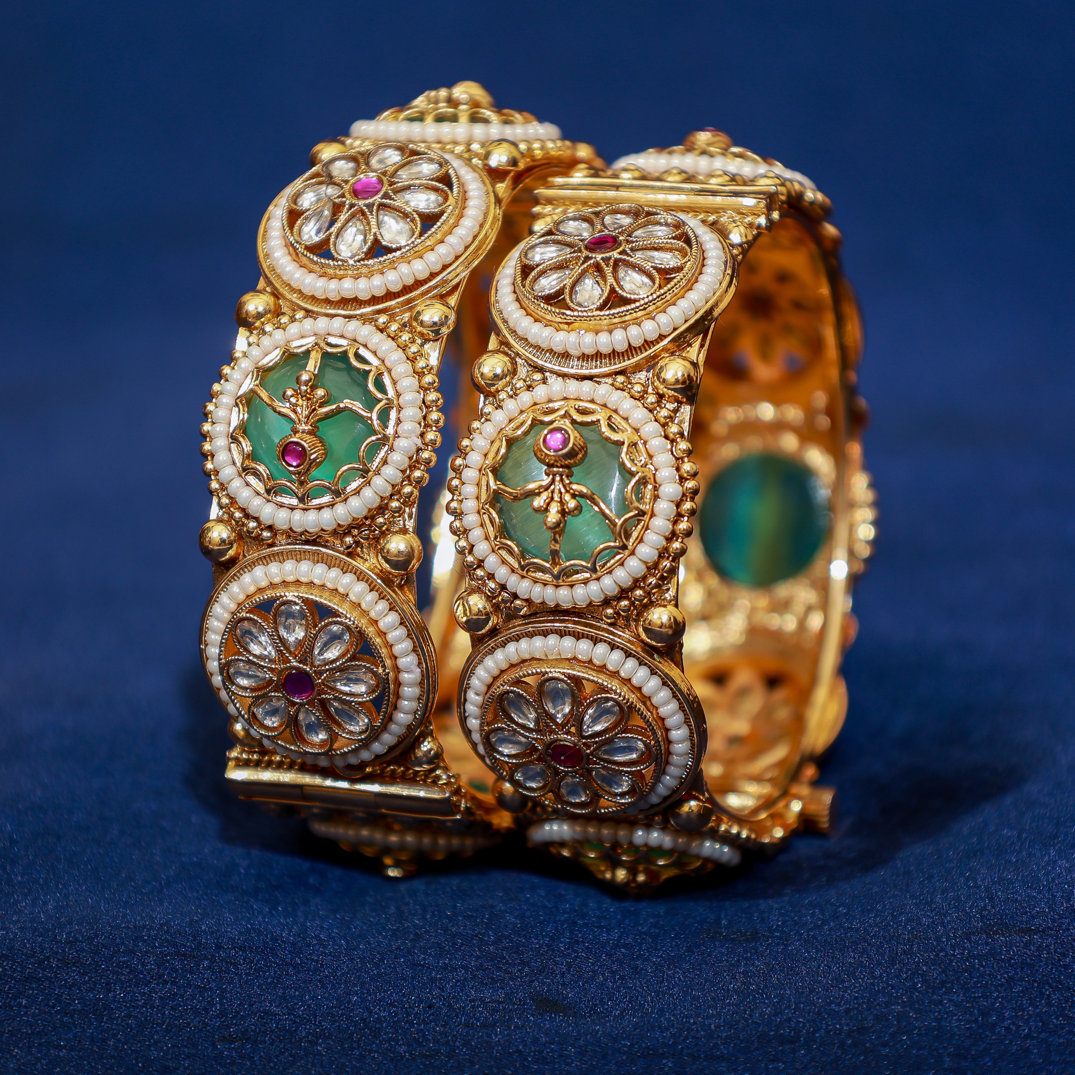 Royal Kundan and Emerald Heritage Kada