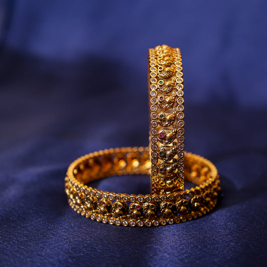 Antique Peacock CZ Kada Set