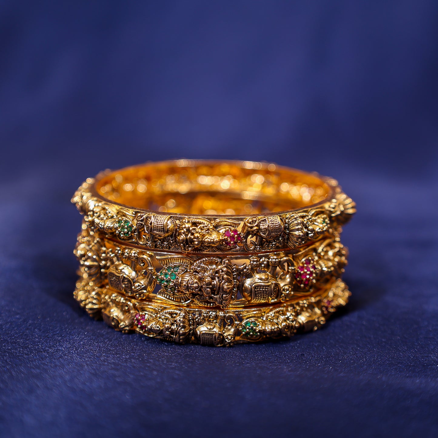 Antique Elephant and Lakshmi Temple Bangles
