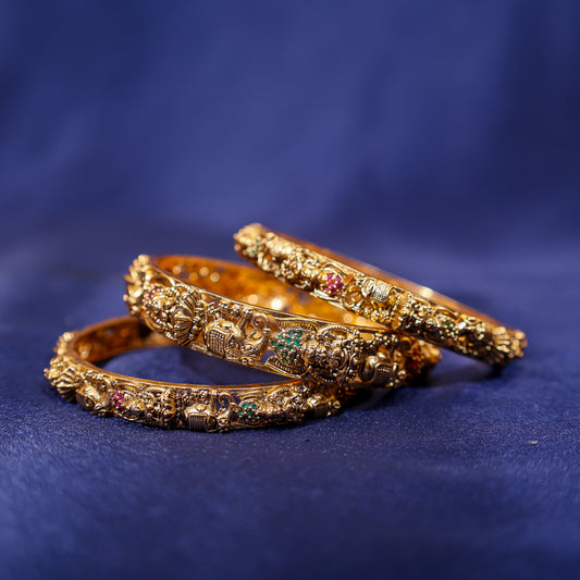 Antique Elephant and Lakshmi Temple Bangles