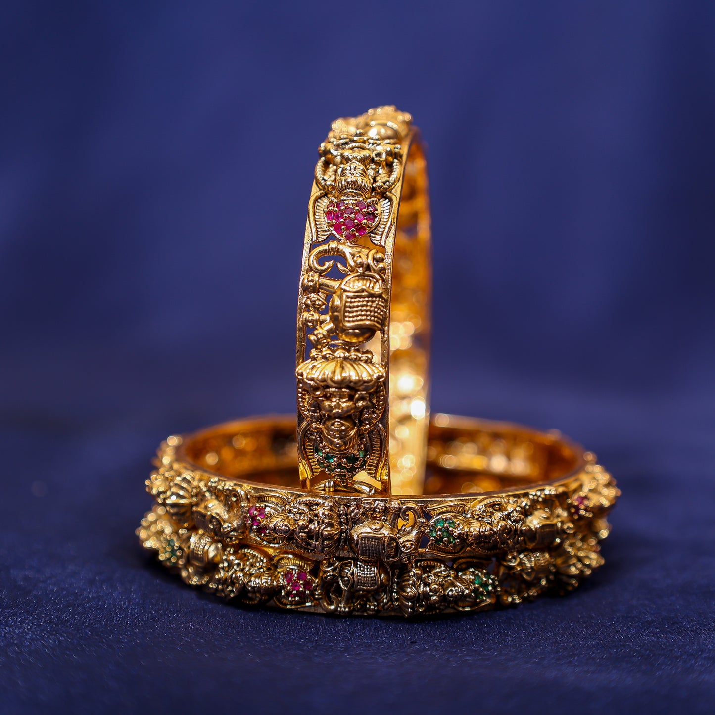 Antique Elephant and Lakshmi Temple Bangles