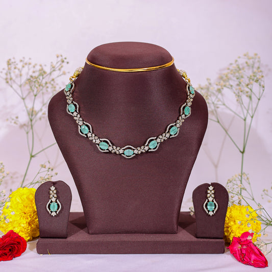 Ishani Mint Stone Set