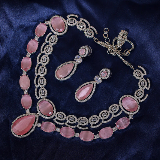 Rosé Empress Double-Layered Statement Set