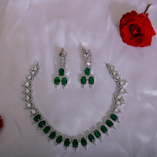 Green Stone Necklace Set
