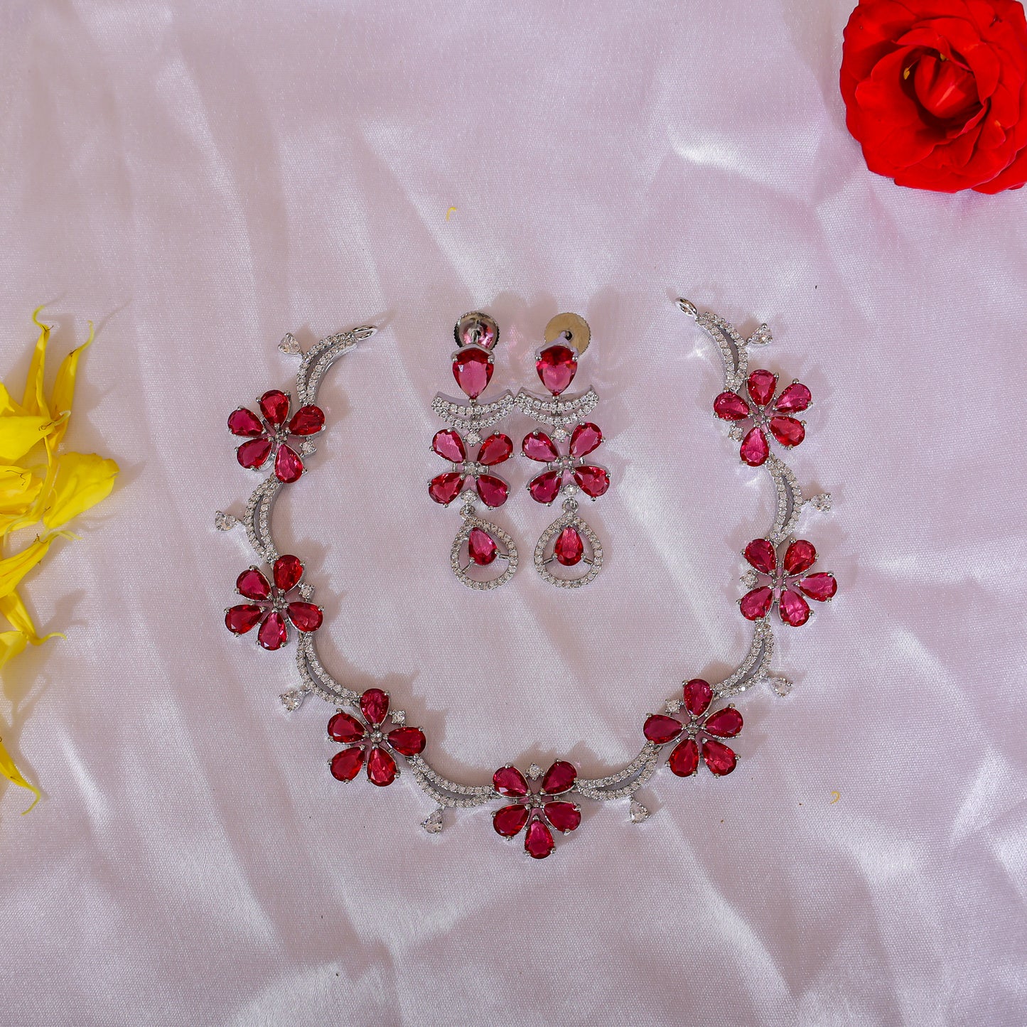 Pink Stone Jewelry Set