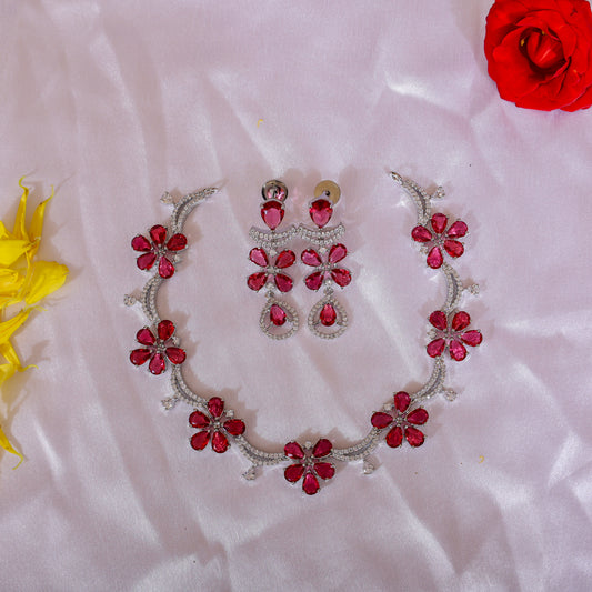 Pink Stone Jewelry Set
