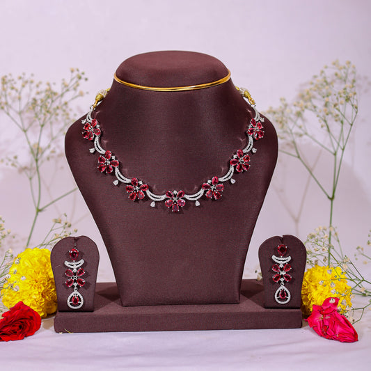 Pink Stone Jewelry Set