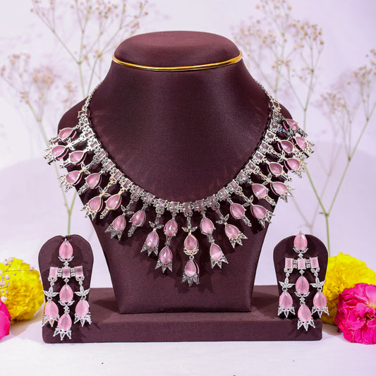The Aurora Pink Choker & Earring Suite
