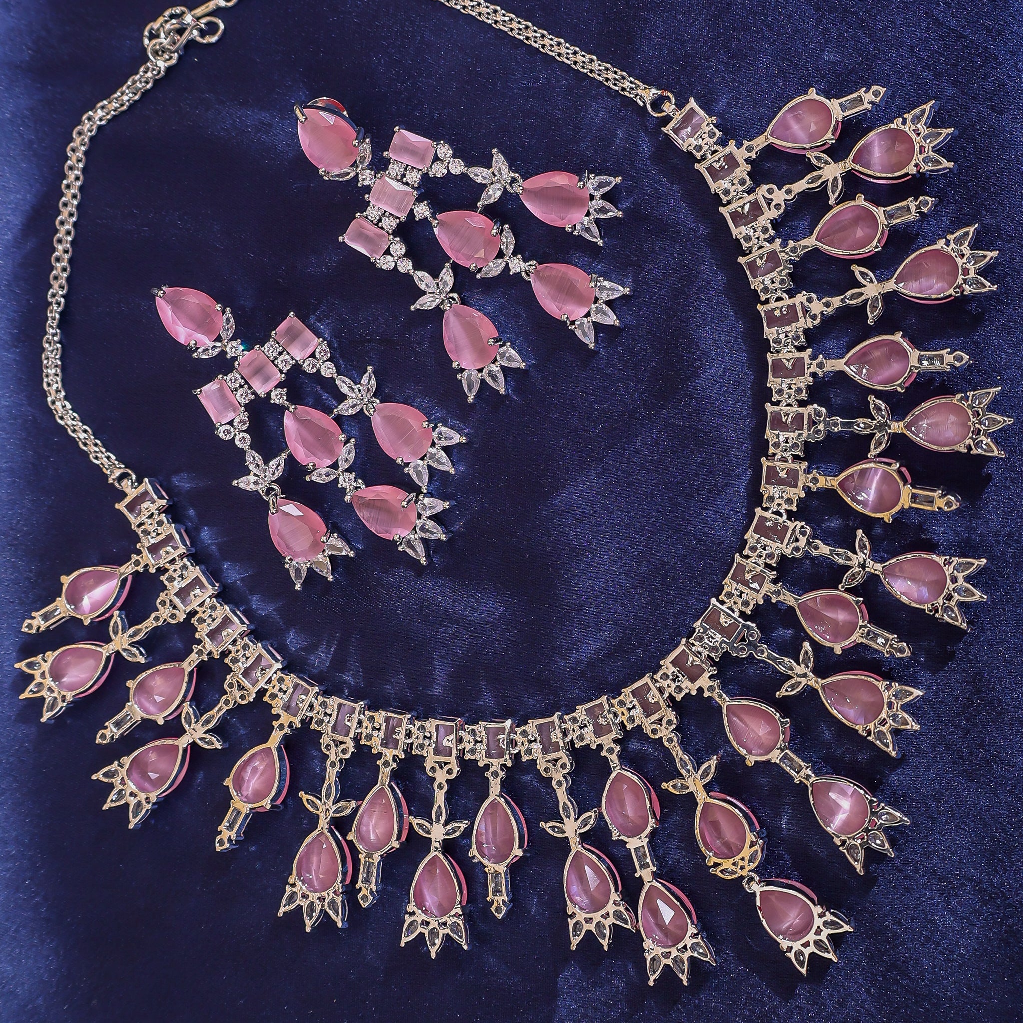 The Aurora Pink Choker & Earring Suite