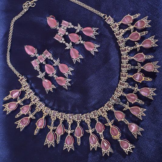 The Aurora Pink Choker & Earring Suite