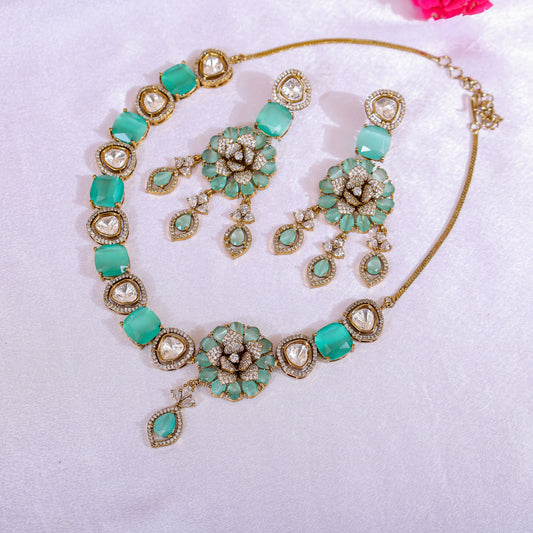 The Mint Flora Polki Set
