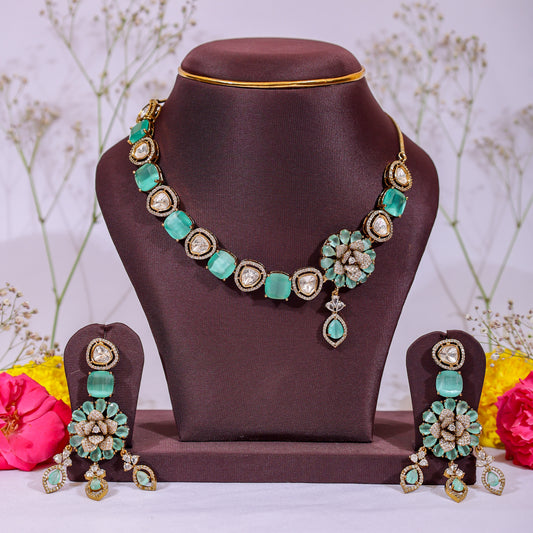 The Mint Flora Polki Set