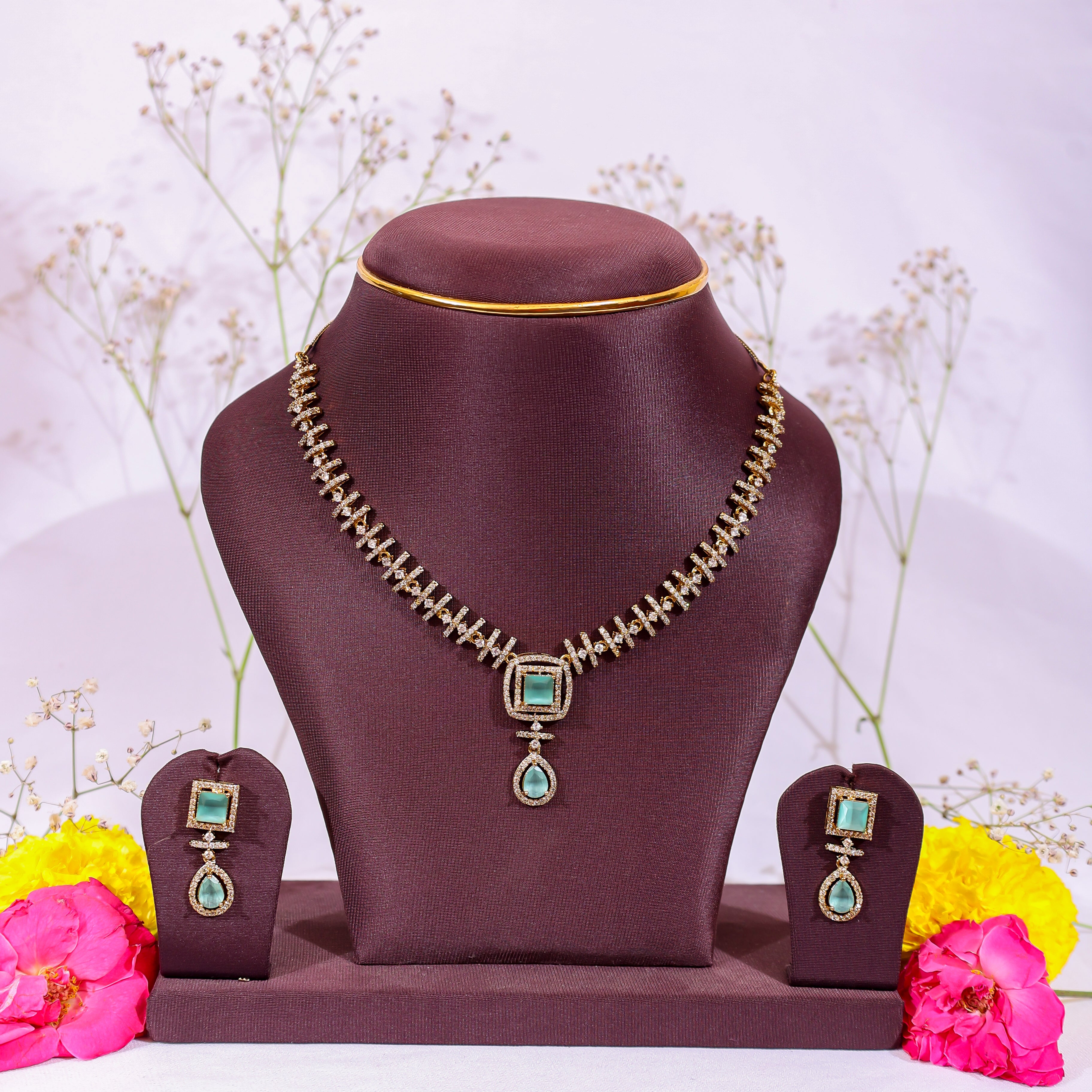 The Sea-Green Square & Drop Stone Set