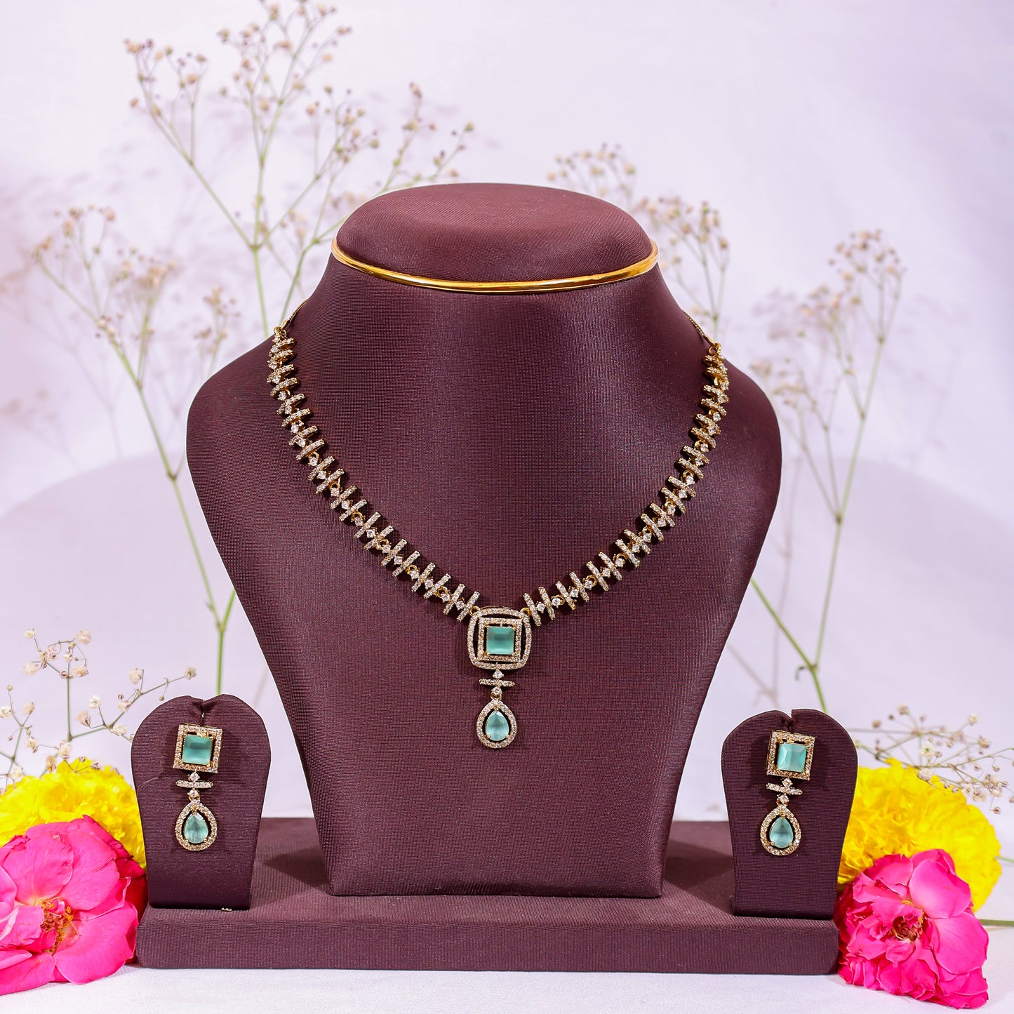 The Sea-Green Square & Drop Stone Set