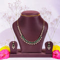 Emerald Baguette & AD Stone Necklace Set
