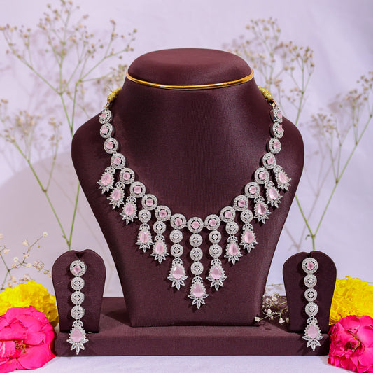 Rose Aura teardrop Choker & Earring Set