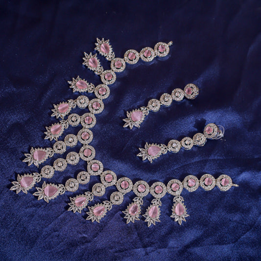 Rose Aura teardrop Choker & Earring Set