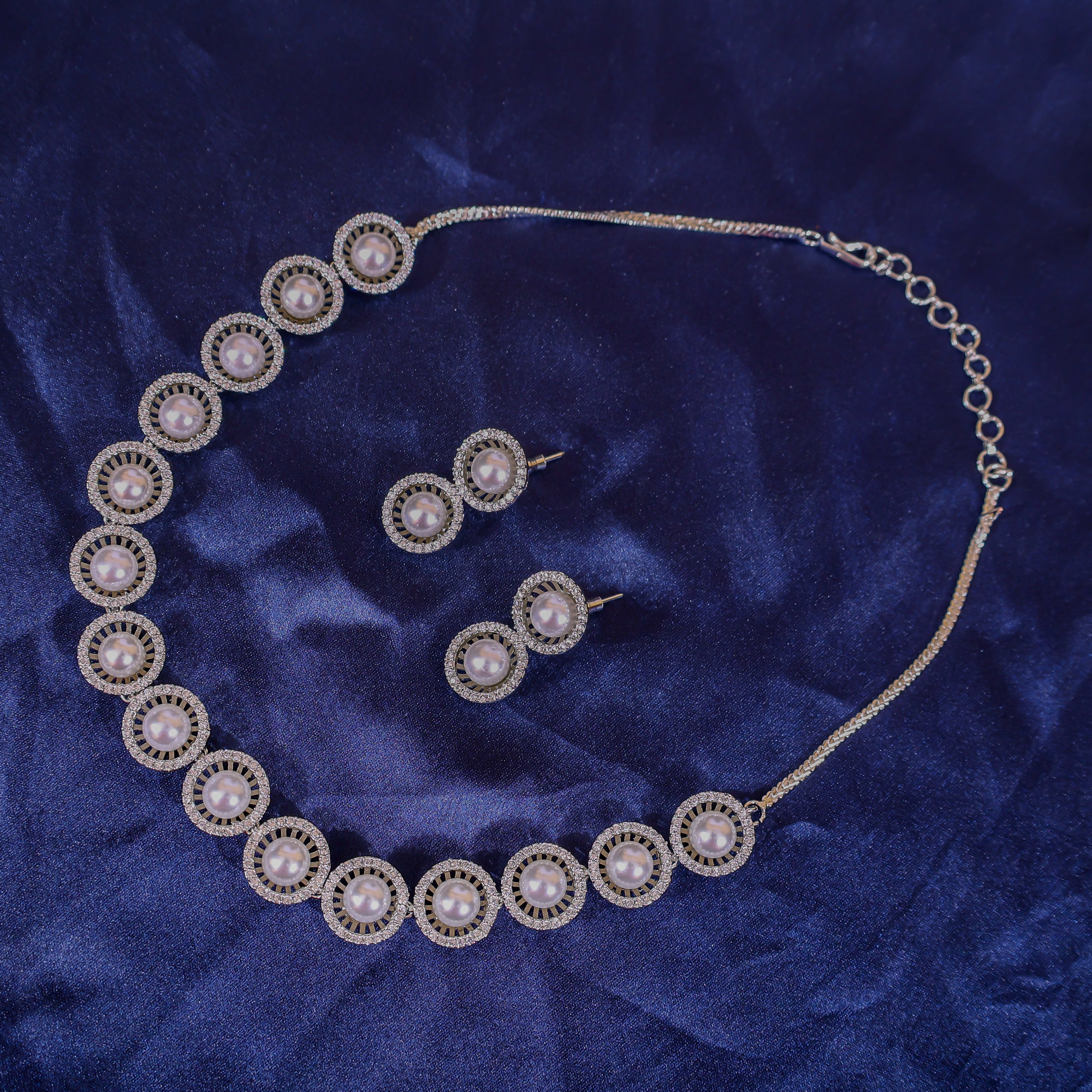 Luminous Orbit Choker & Drop Earrings