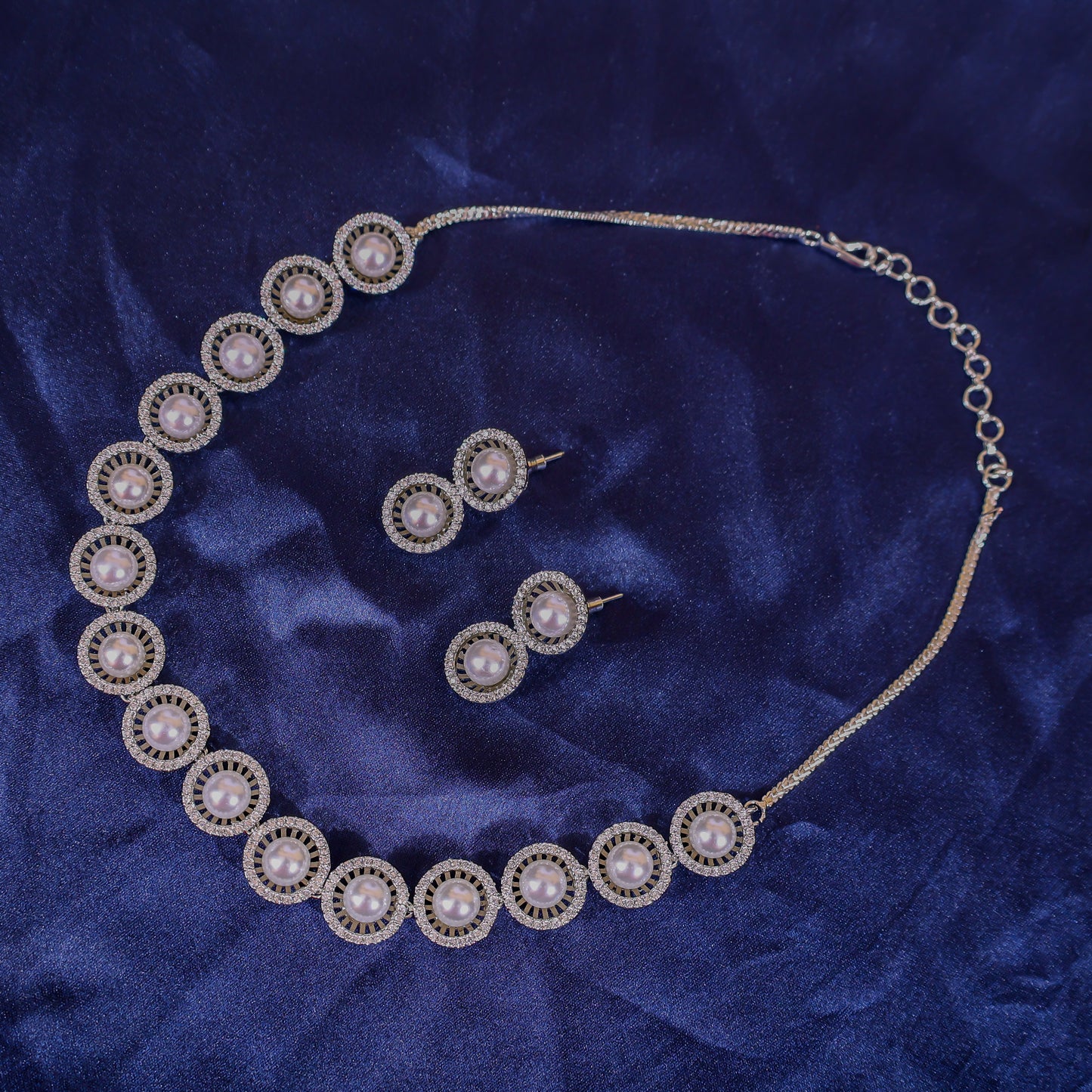 Luminous Orbit Choker & Drop Earrings