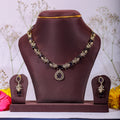 Royal Purple & Gold Tone AD Stone Necklace Set