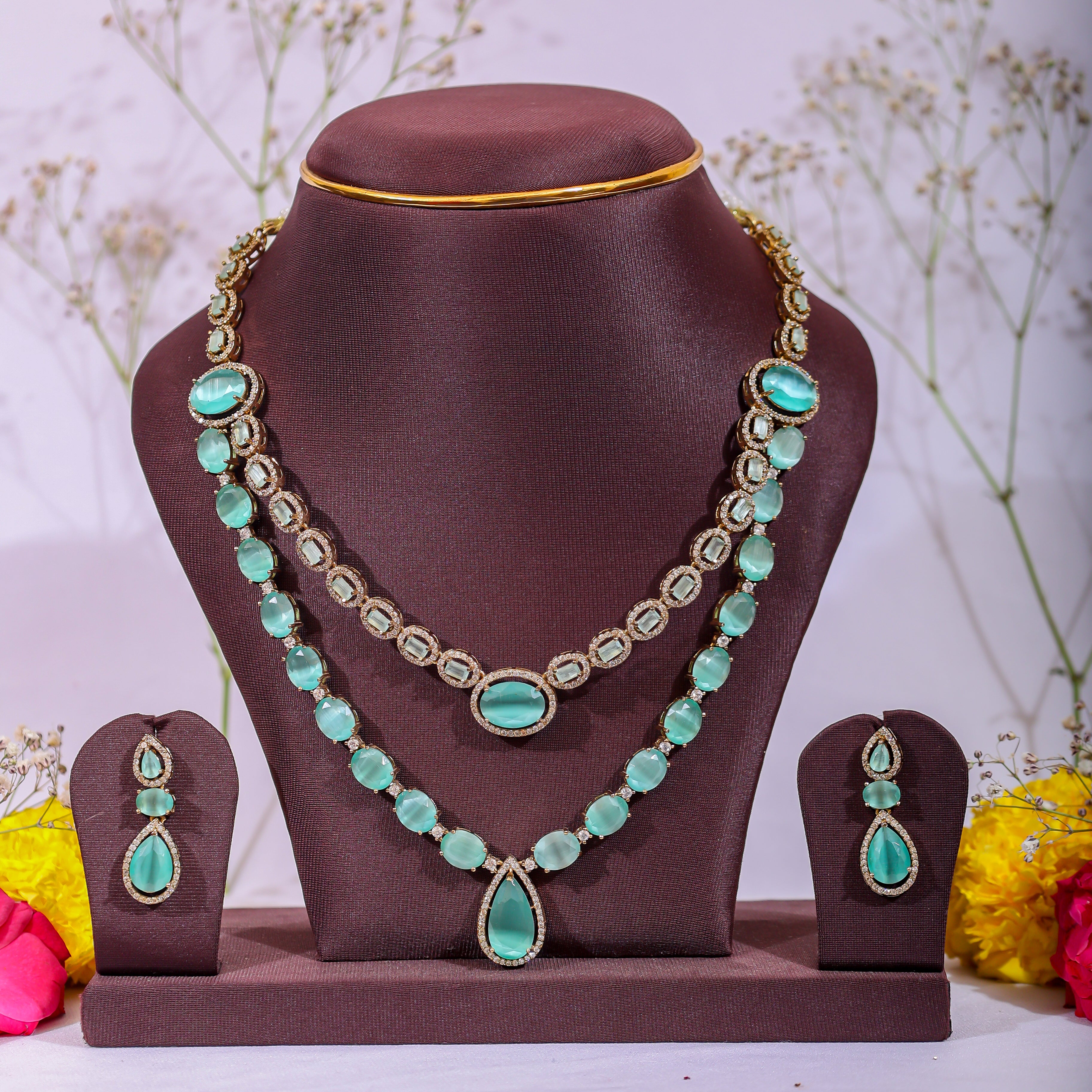 Teal Radiance Polki Statement