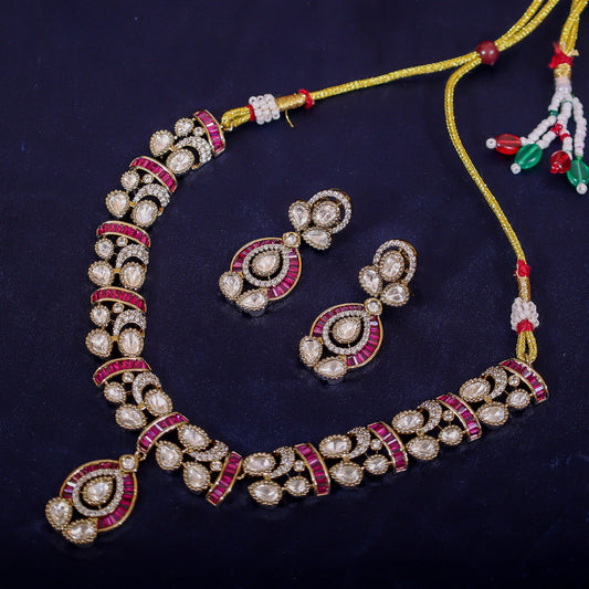 Gulabi Polki Choker Suite
