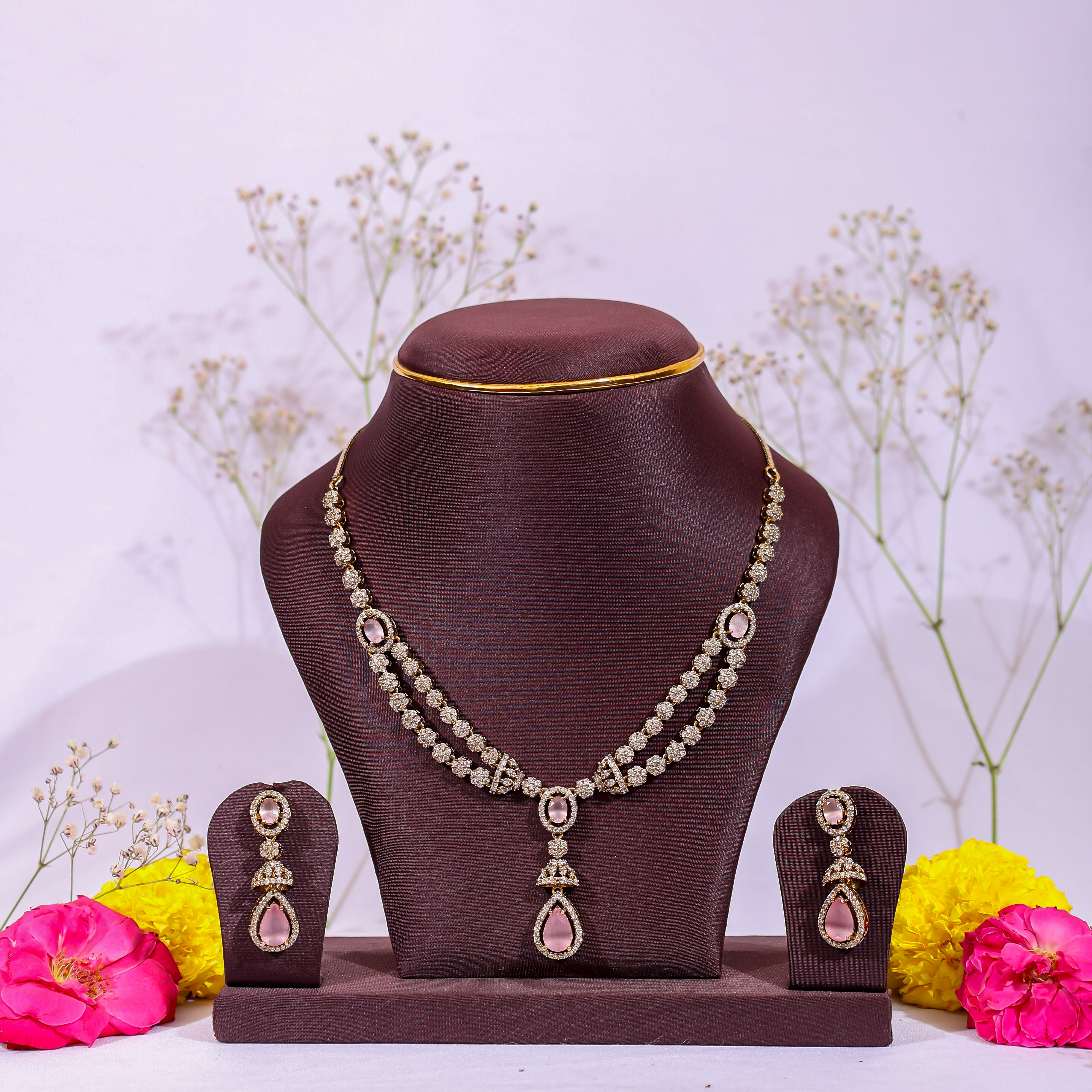 Blush Harmony Necklace & Earrings