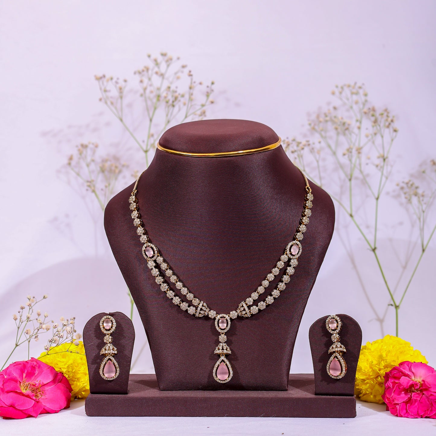 Blush Harmony Necklace & Earrings
