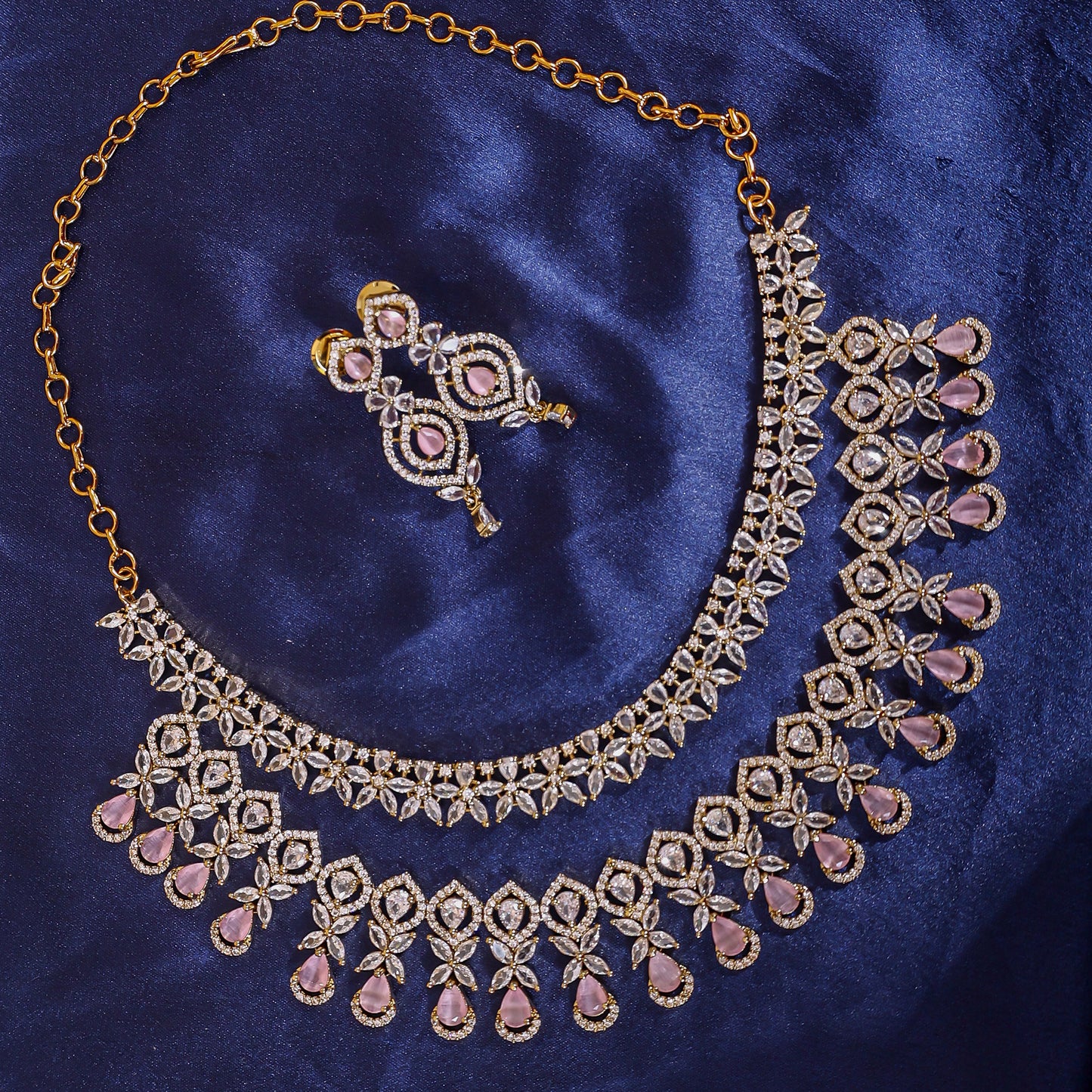 The Rose Blush Dual-Layer AD Necklace Set