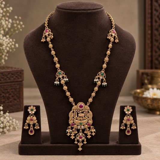 Traditional Lakshmi Pendant Necklace Set