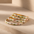 Ivory Garden Enamel Bangles