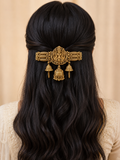 Mahalakshmi Jhumka Antique Gold Hair Centre Clip