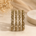 Classic Leaf Stone Bangles – Set of 4