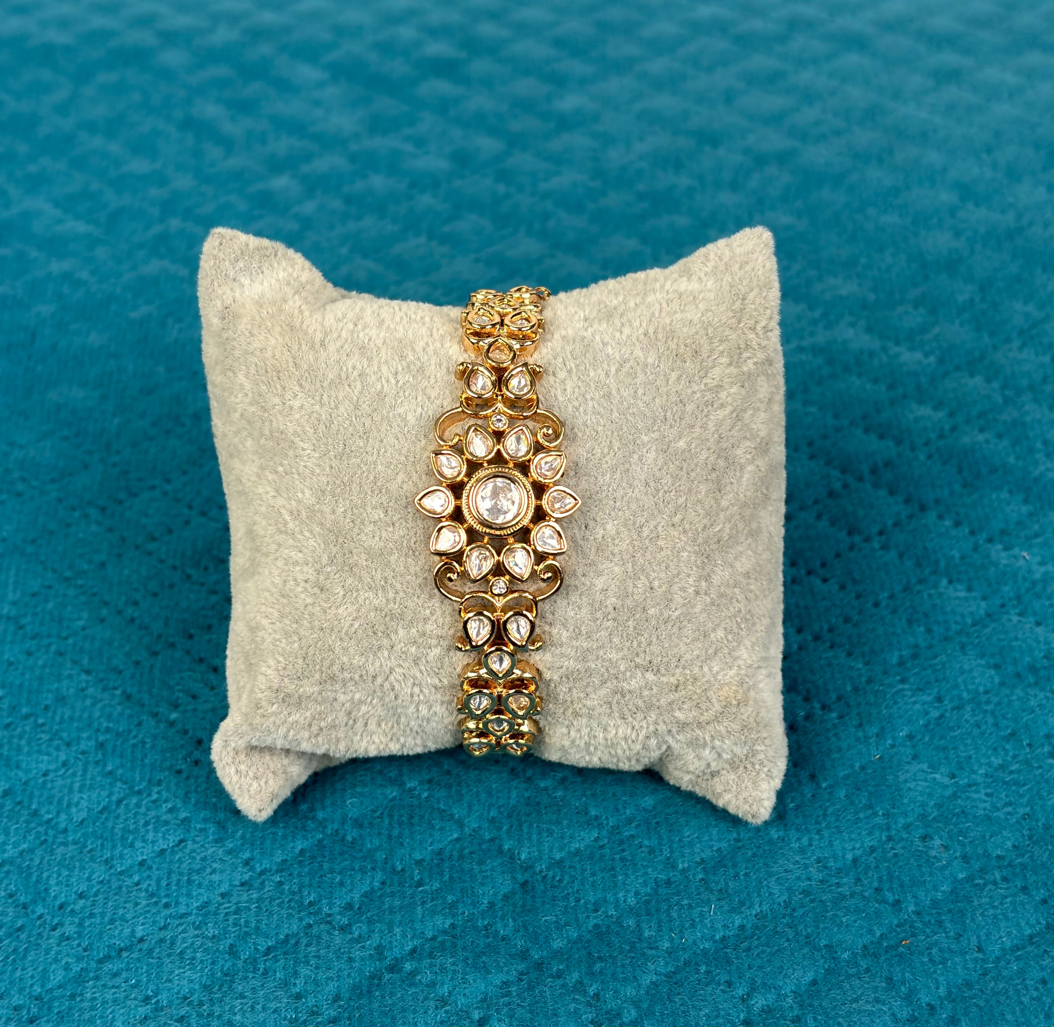 Vintage Kundan Floral Cuff