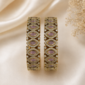 Pink & AD Stone Kundan-Style Bangles