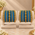 Royal Blue Lakshmi Thread Bangle Set