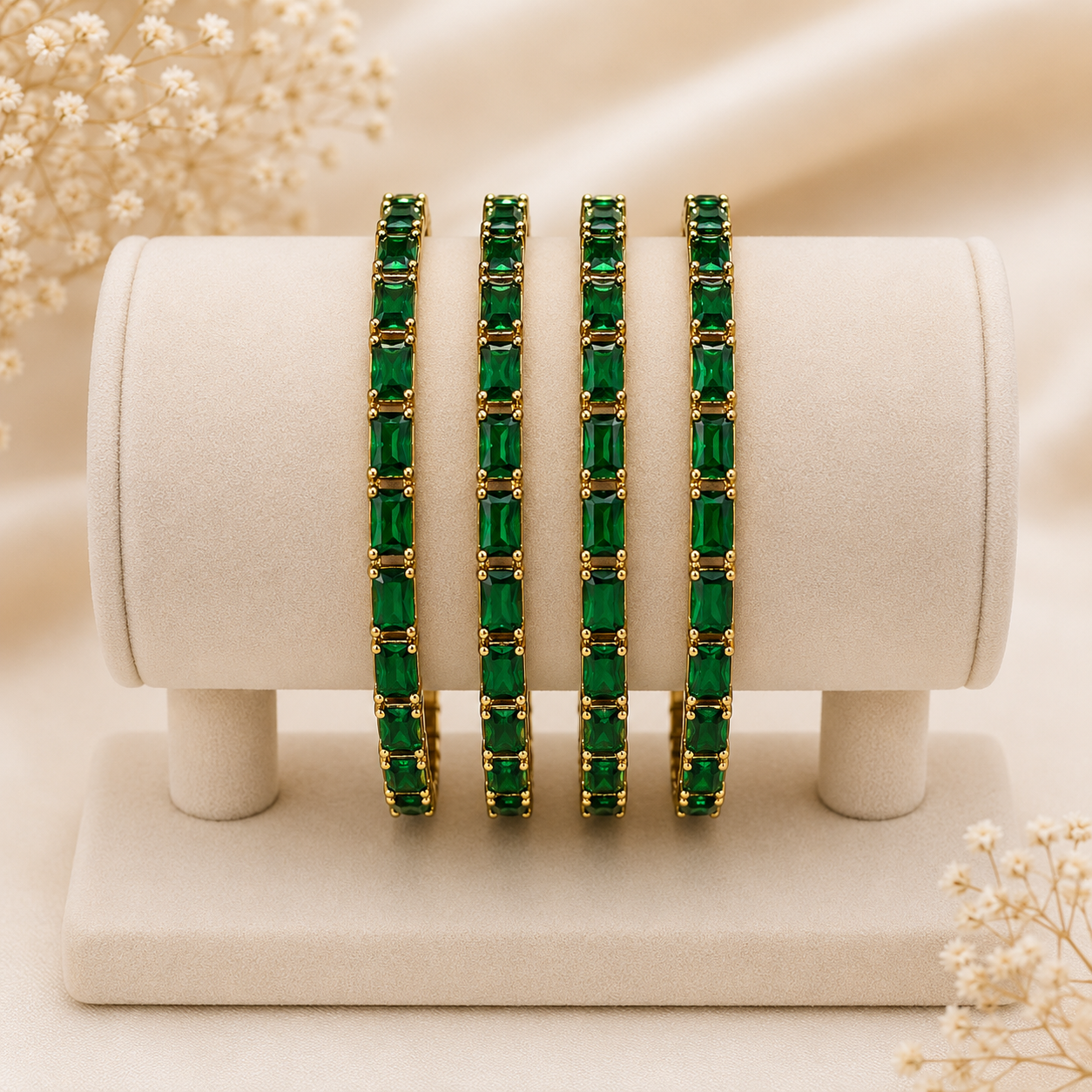 Premium Green Stone Bangles