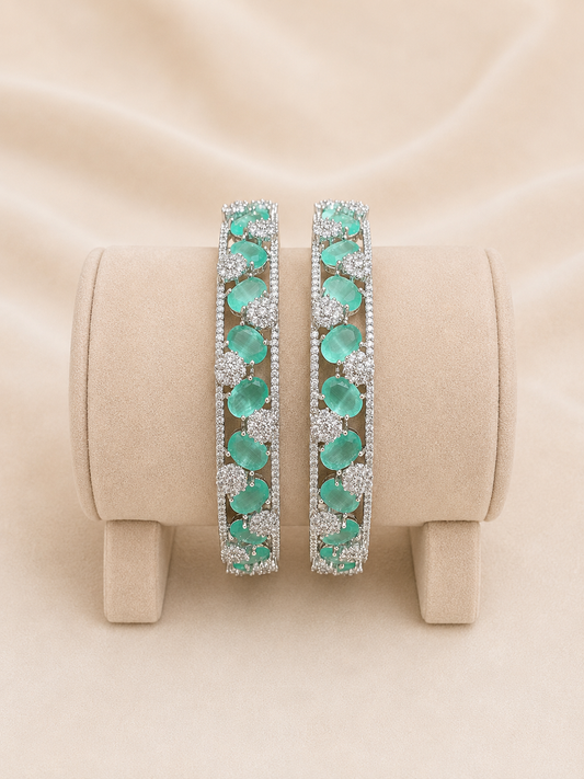 Mint Frost Silver-Plated Bridal Kadas