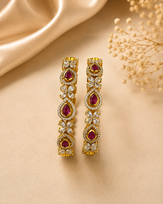 Ruby Teardrop Designer Kada