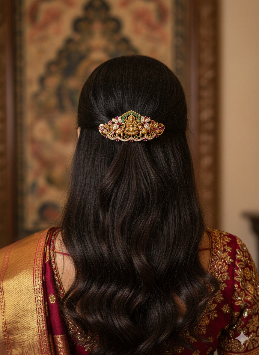 Traditional South Indian Temple Jewellery Hair Clip