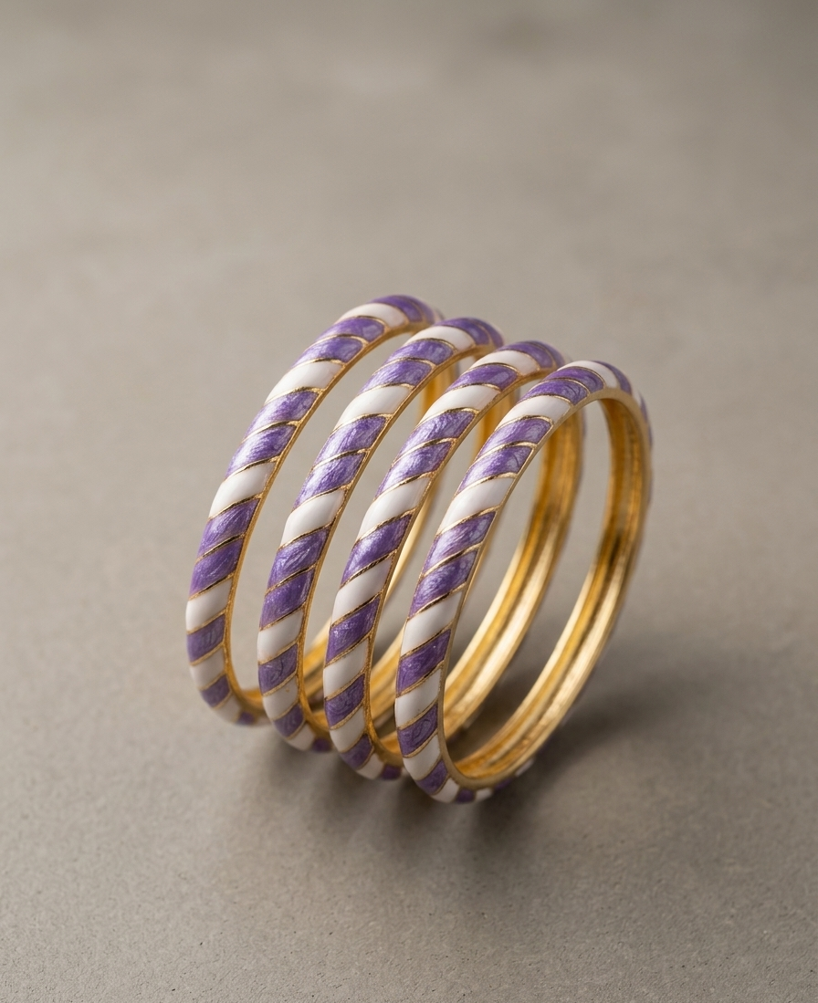 Lavender Twist Enamel Bangles